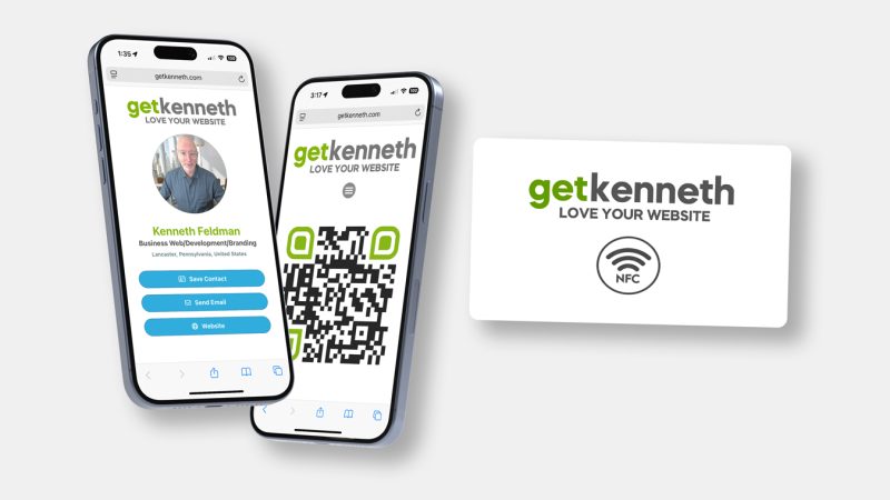Get Kenneth | Lancaster, PA Web Design and Brand Development - Personal Profile Page with QR Code and NFC Touch Card