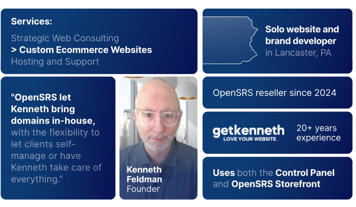 Get Kenneth | Lancaster, PA Web Design and Brand Development - I'm Featured in a Case Study on the OpenSRS Website